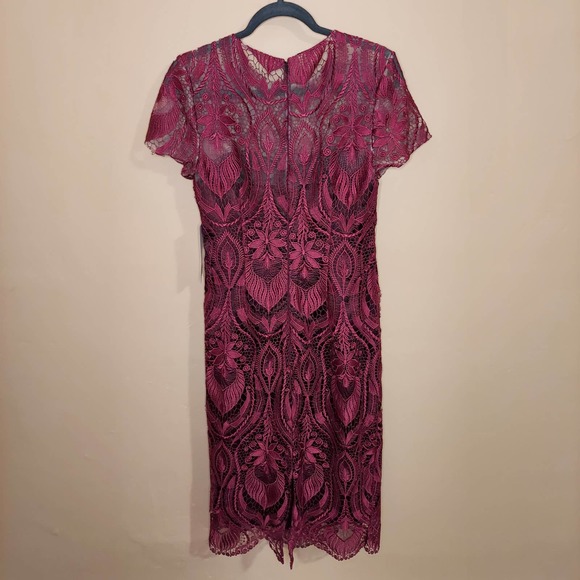 JS Collections Embroidered Lace Midi Dress - Picture 6 of 13